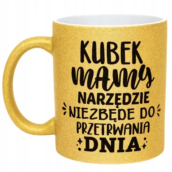 Złoty kubek brokatowy Dzień Matki Dla Mamy Narzędzie Do Przetrwania