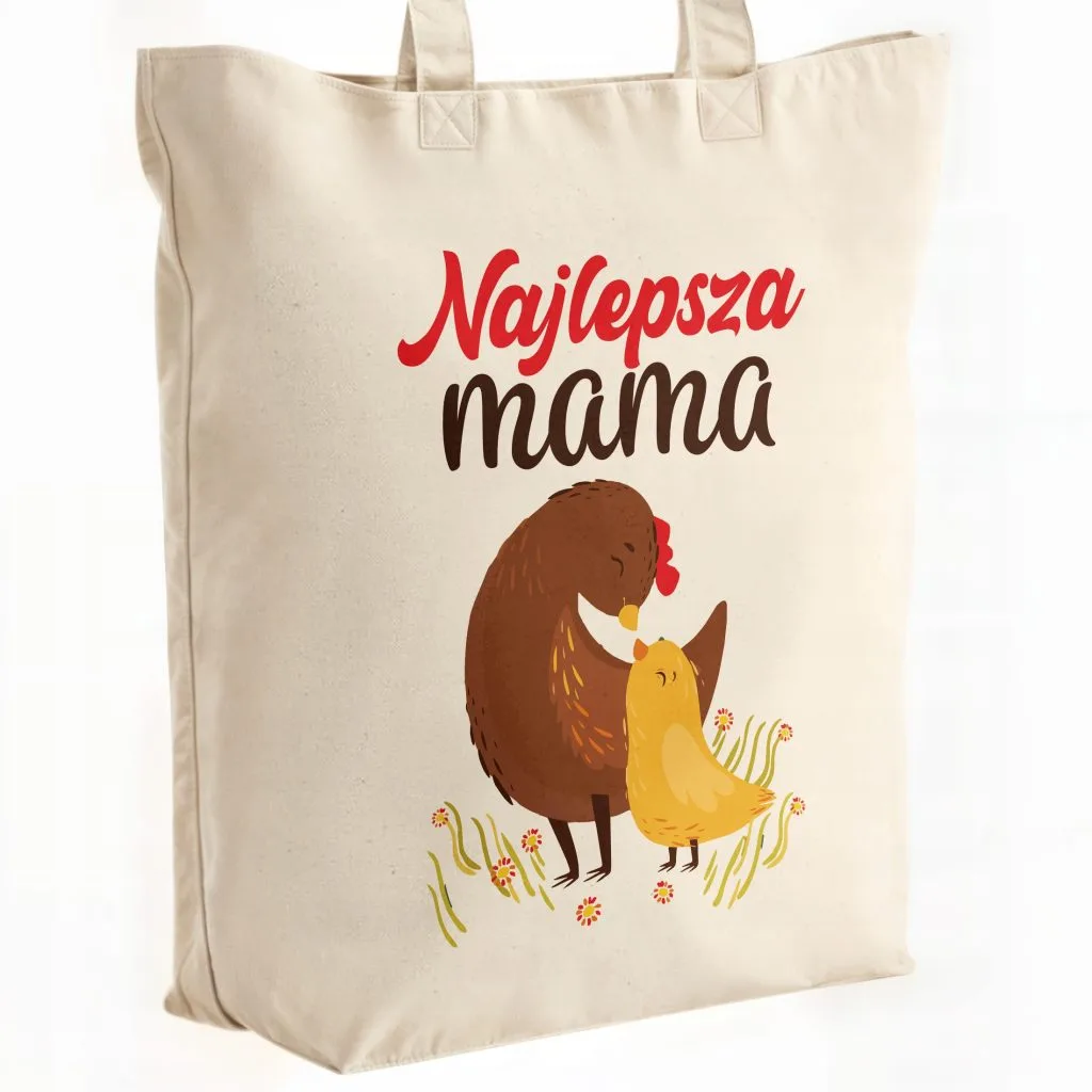 Torba bawełniana premium na zakupy Dzień Matki Prezent Najlepsza Mama