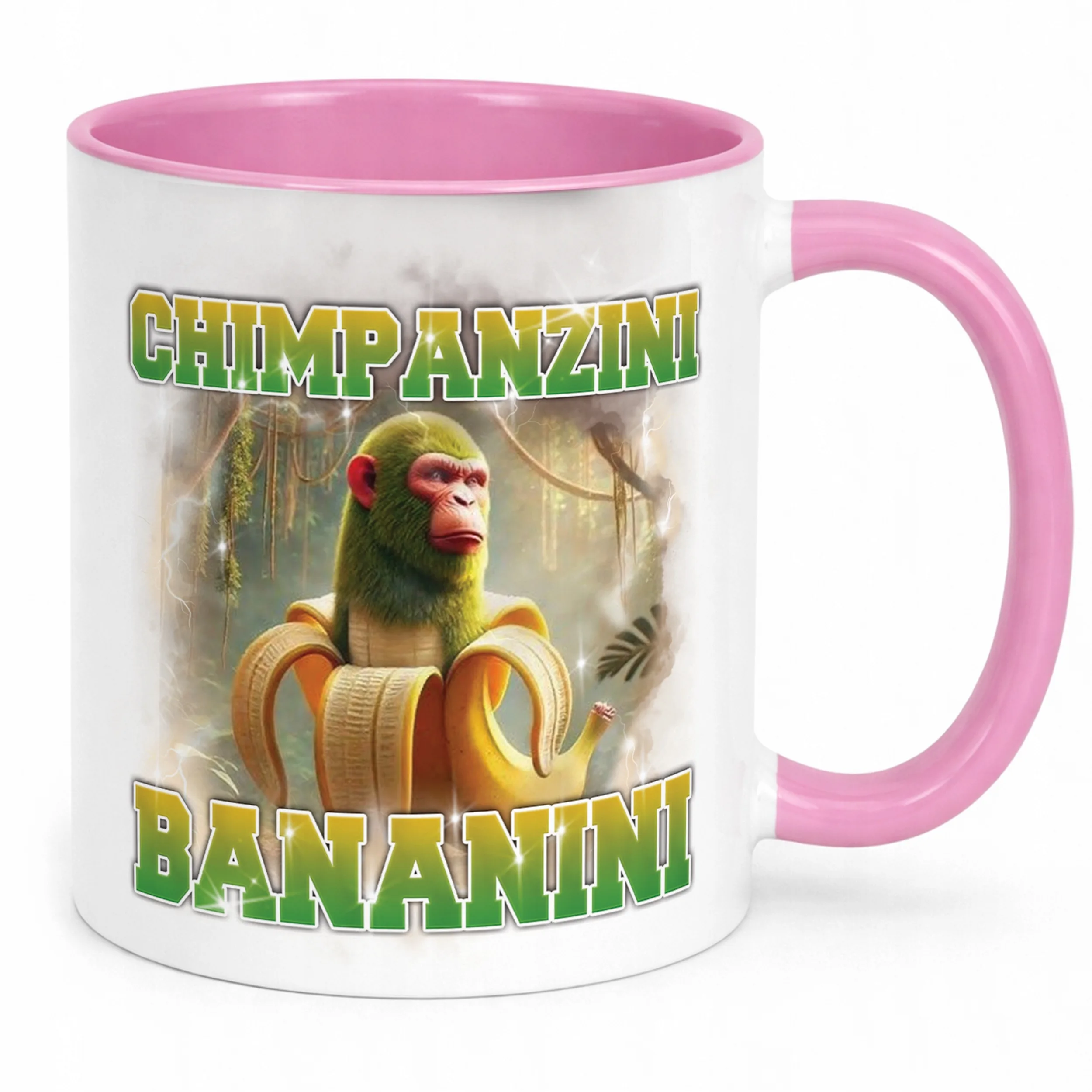 Kubek Różowy BRAINROT Chimpanzini Bananini Memy Zabawny TikTok Viral