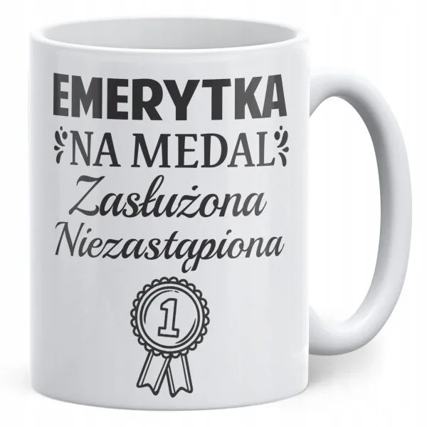 Kubek ceramiczny z okazji Emerytury Dla Emerytki Prezent Upominek