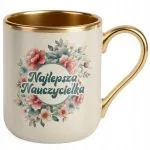 Kubek Premium Złoty Ecru Dzień Nauczyciela Dla Nauczycielki Prezent