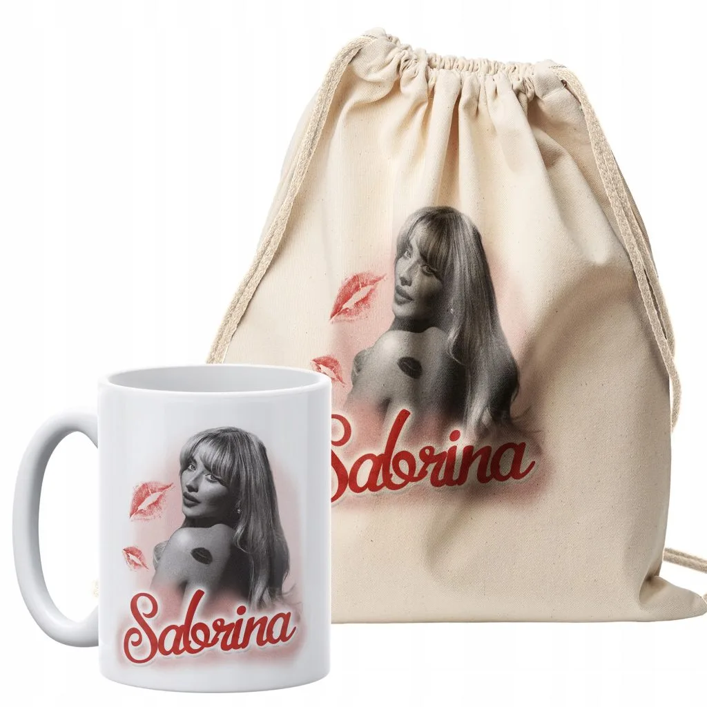 Zestaw plecak bawełniany + kubek Sabrina Carpenter Dla Fanów