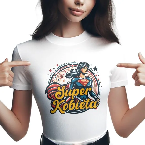 Koszulka Damska T-shirt Na Dzień Kobiet Prezent Super Kobieta