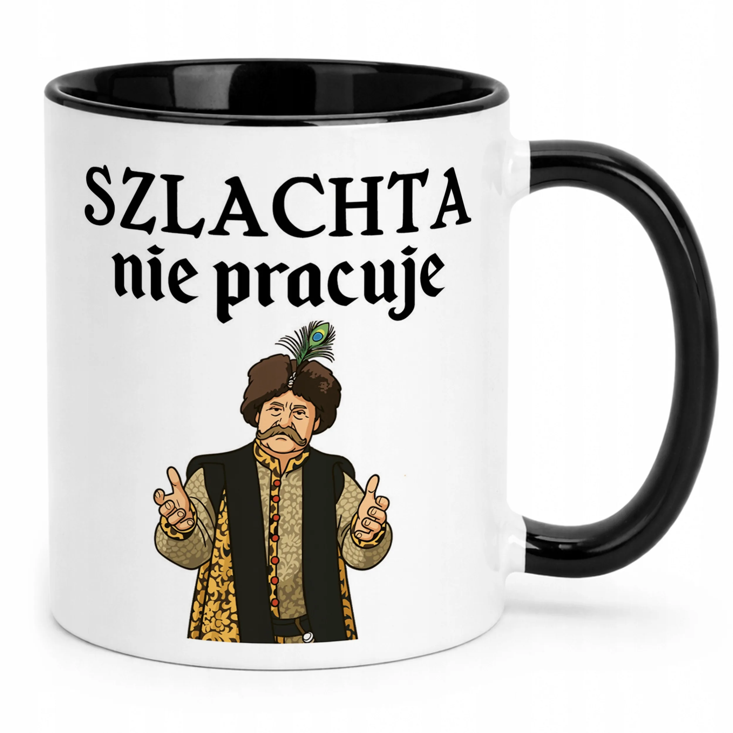 Kubek Czarny 1670 Szlachta Nie Pracuje Jan Paweł Prezent Upominek