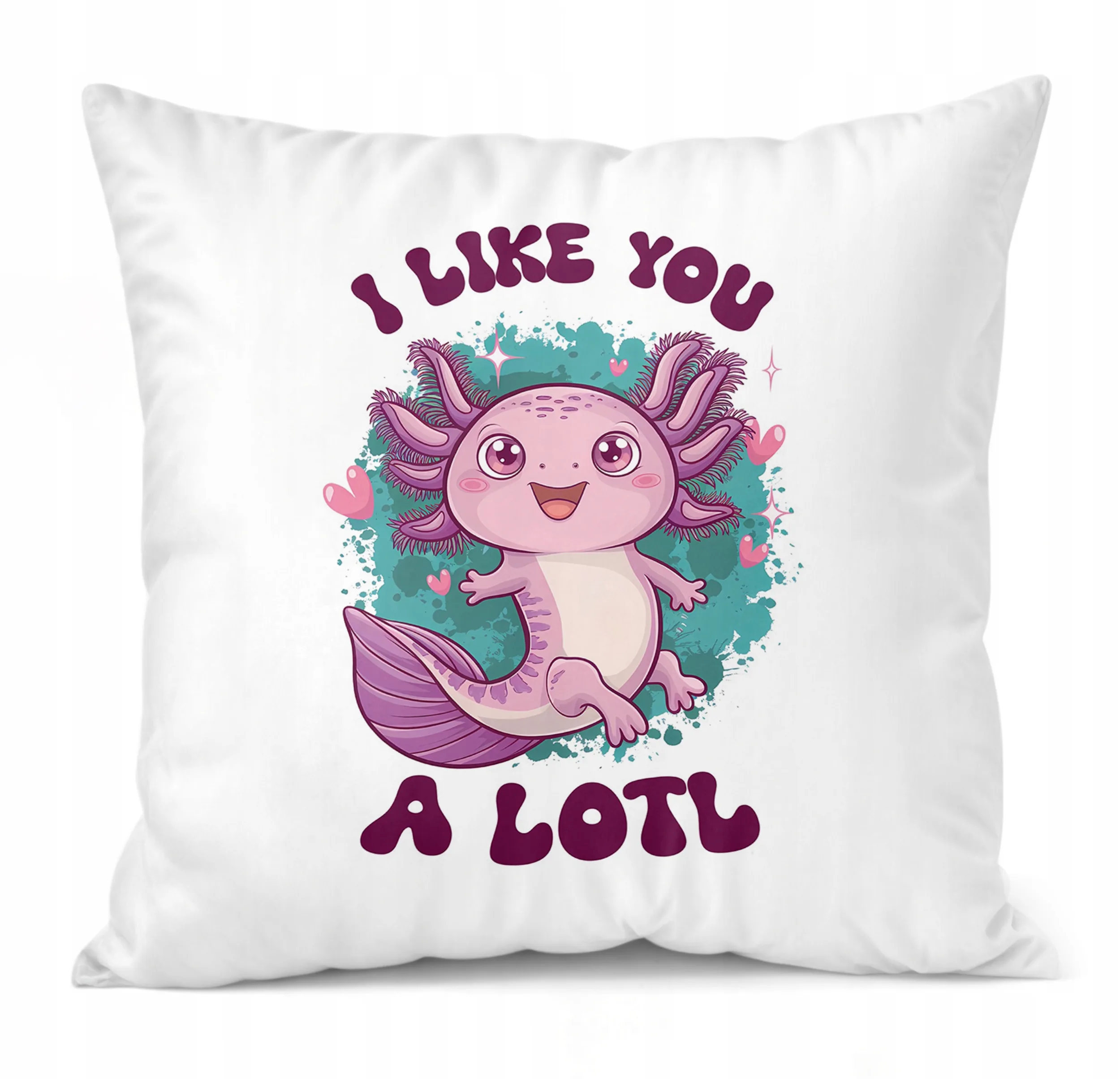 Jasiek 40×40 cm różowy pyszczek Aksolotl Axolotl Różowy Zwierzak Viral OK