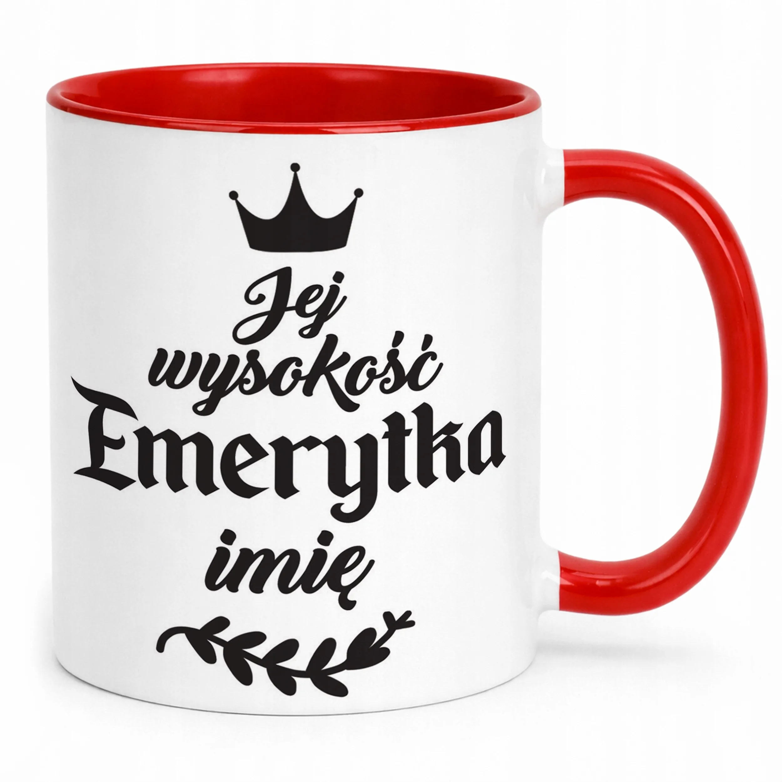 Kubek Czerwony Personalizowany z okazji Emerytury Dla Emerytki Prezent