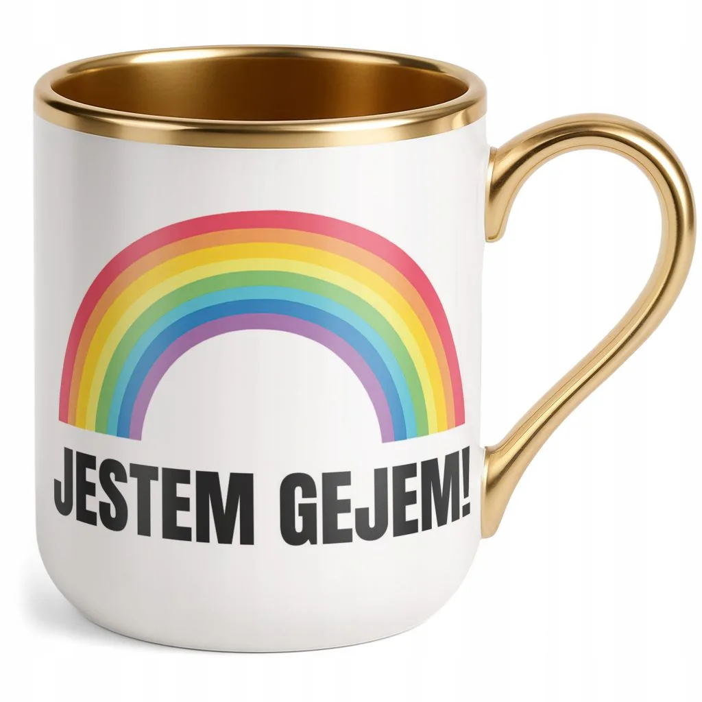 Kubek Premium Złoty I’M GAY Tęcza LGBT Jestem Gejem Prezent