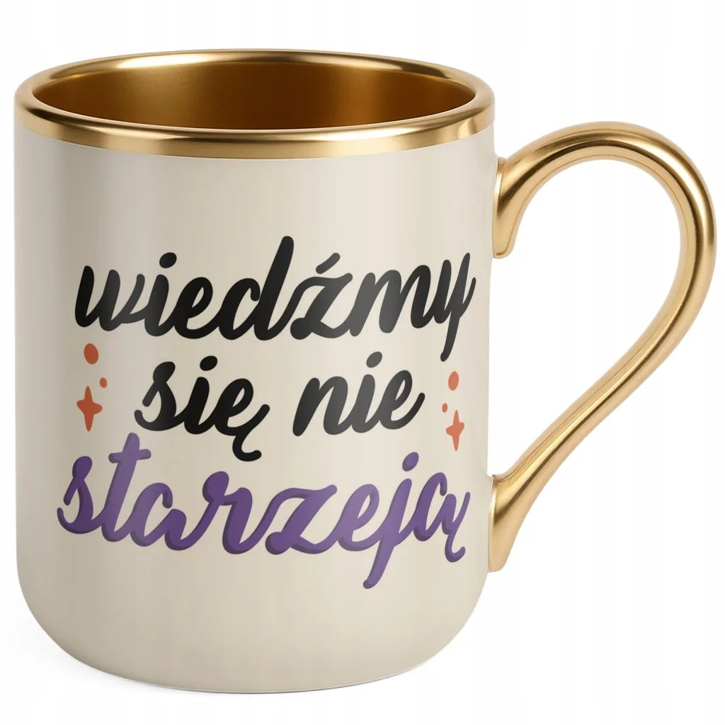 Kubek Premium Złoty Ecru Halloween Wiedźmy Się Nie Starzeją Dla Kobiety