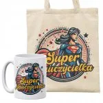 Zestaw kubek + torba Super Nauczycielka Dzień Nauczyciela Prezent Upominek