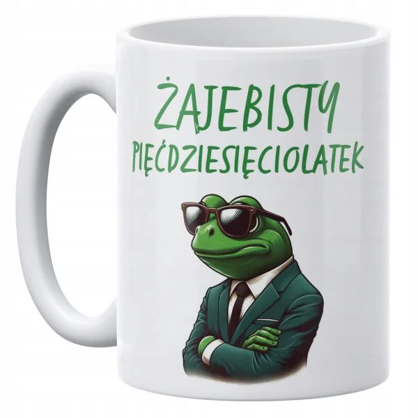 Kubek ceramiczny 330 ml Żajebisty 50 Prezent Dla Mężczyzny Na 50 Urodziny