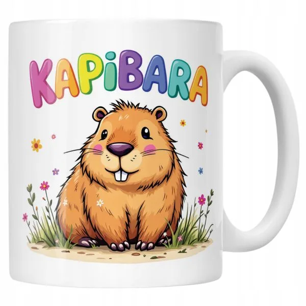 Kubek ceramiczny Kapibara Capybara Zwierzak Słodki Dla Dzieci Prezent