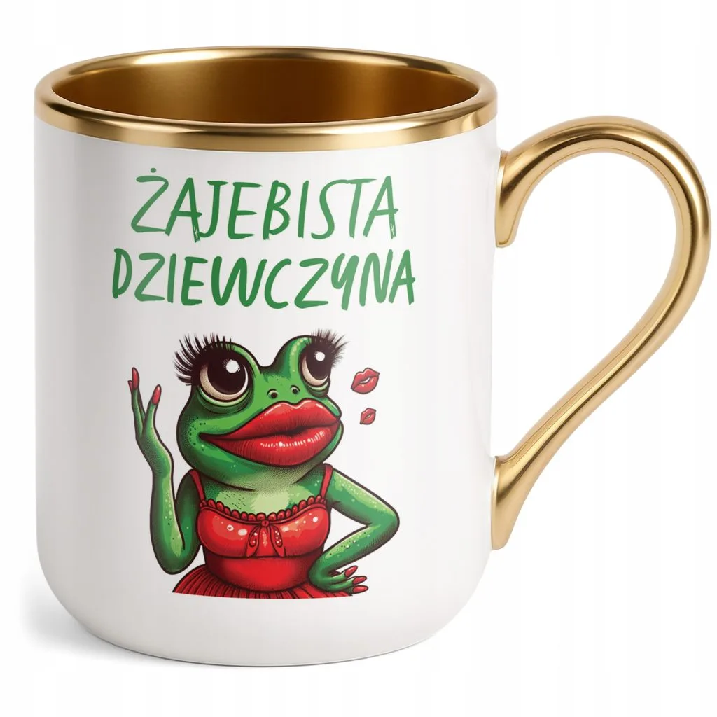 Kubek Premium Złoty Żajebista Dziewczyna Dzień Kobiet Prezent Upominek