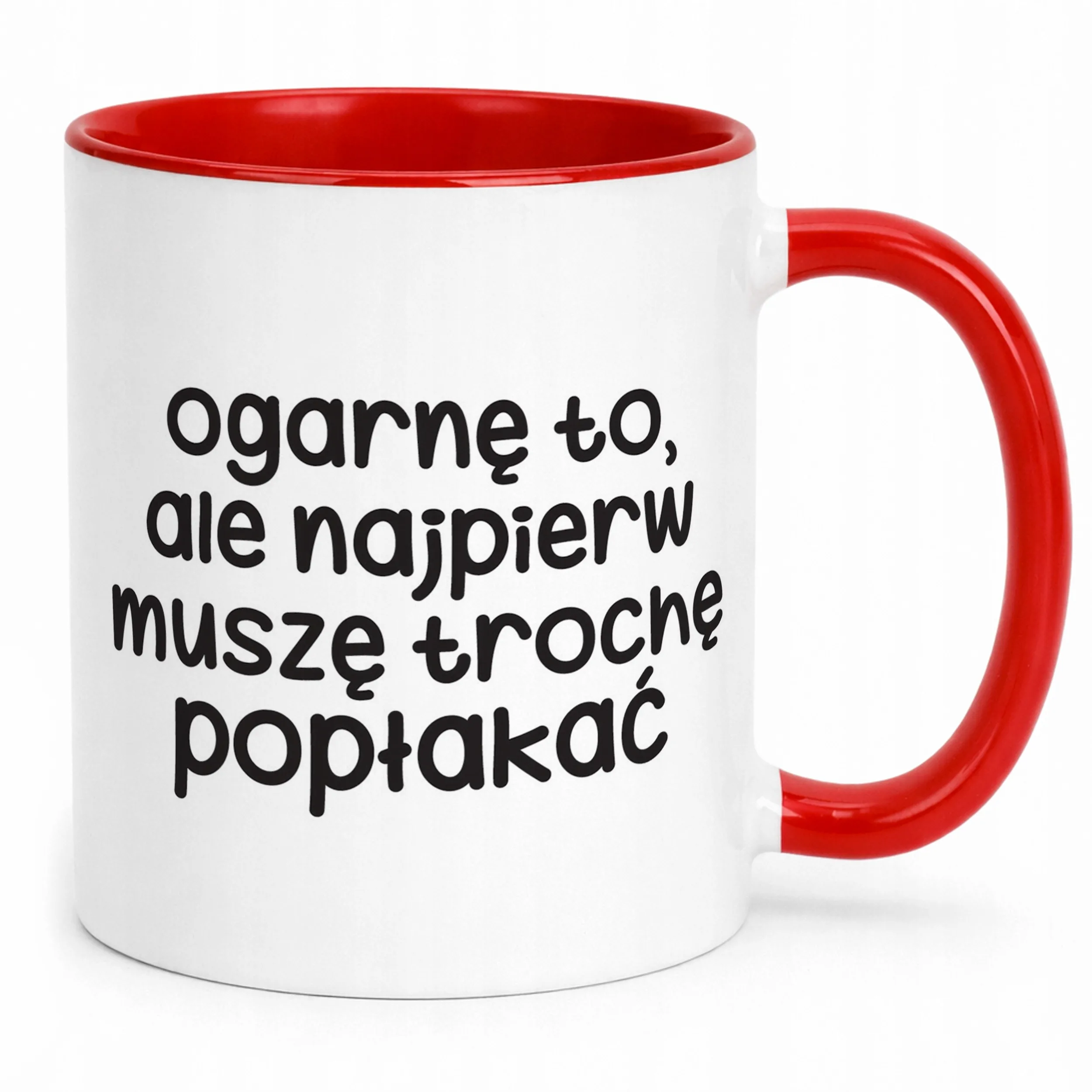 Kubek Czerwony Ogarnę To Ale Najpierw Śmieszny Zabawny Prezent