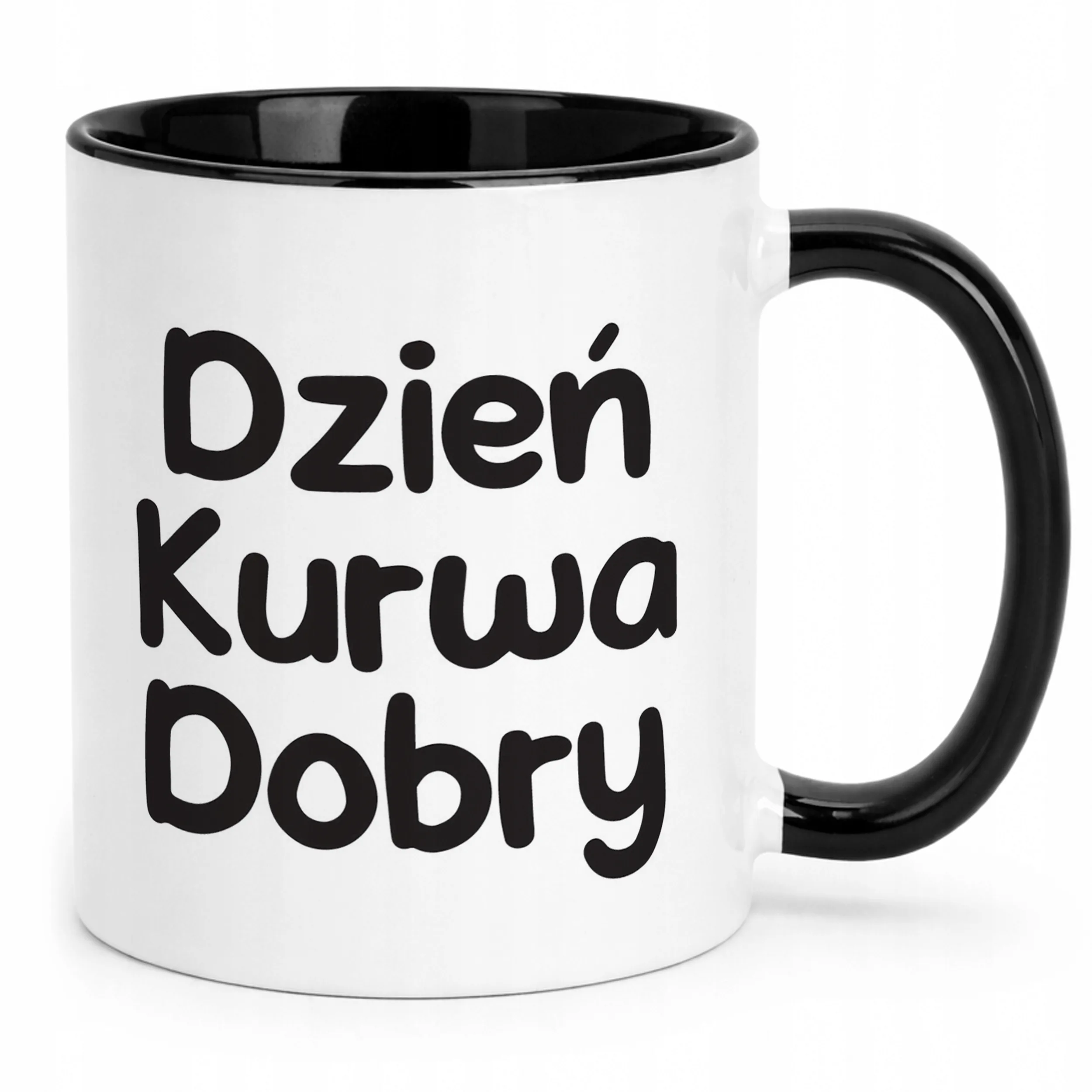 Kubek Czarny Dzień Ku*wa Dobry Śmieszny Zabawny Prezent