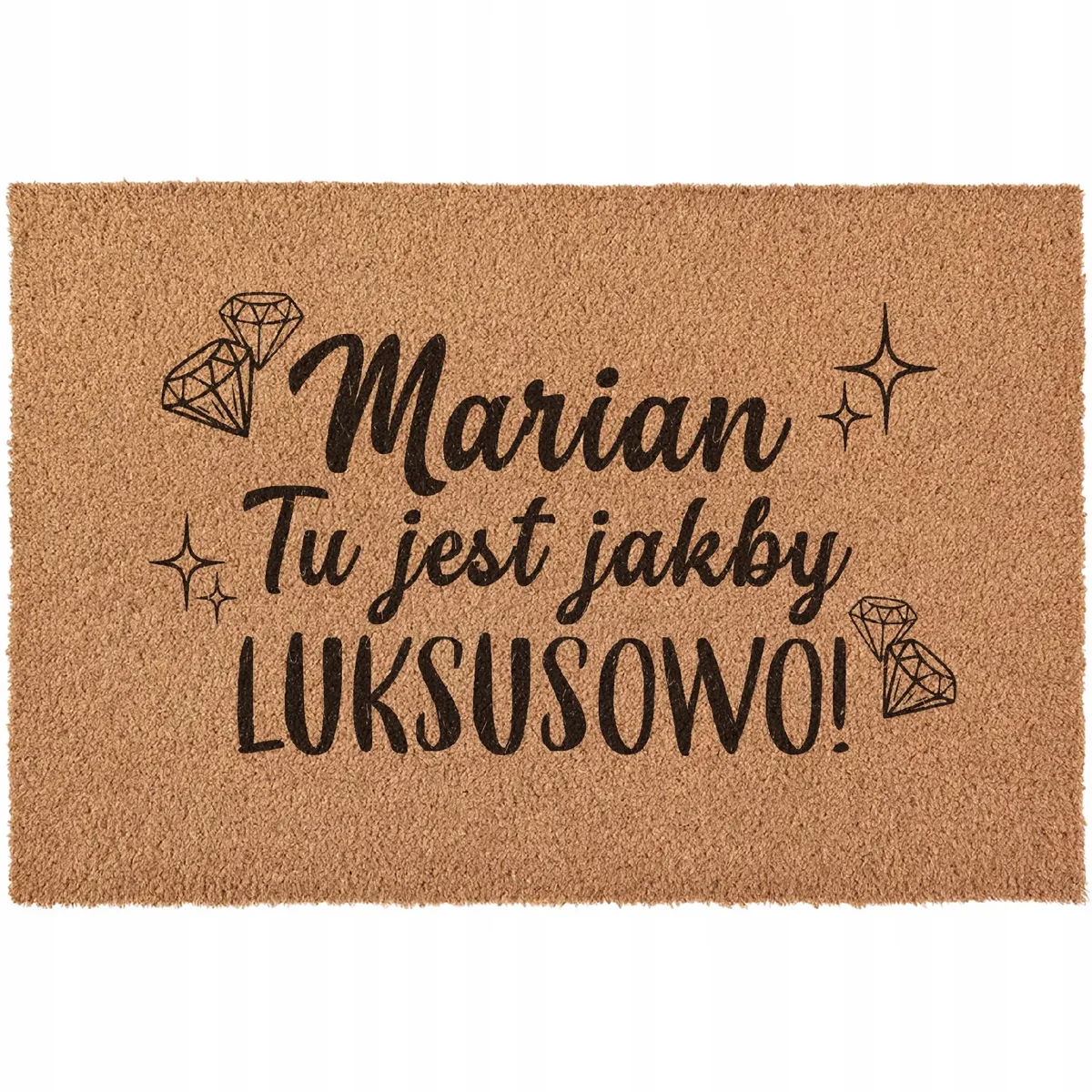 Wycieraczka Marian tu jest jakby LUKSUSOWO Film pod drzwi kokosowa 60x40