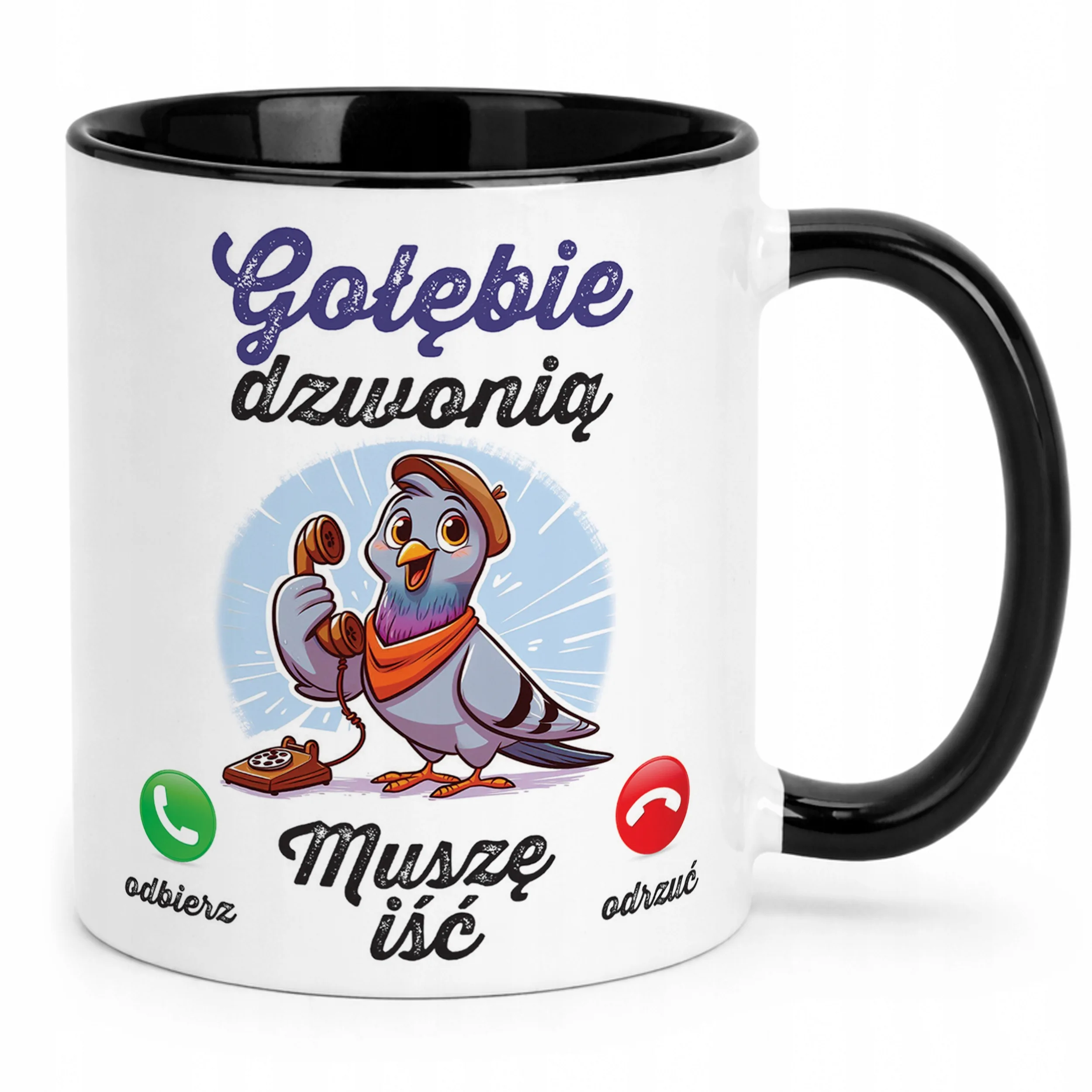 Kubek Czarny Dla Gołębiarzy Prezent Upominek Dla Hodowcy Gołębi