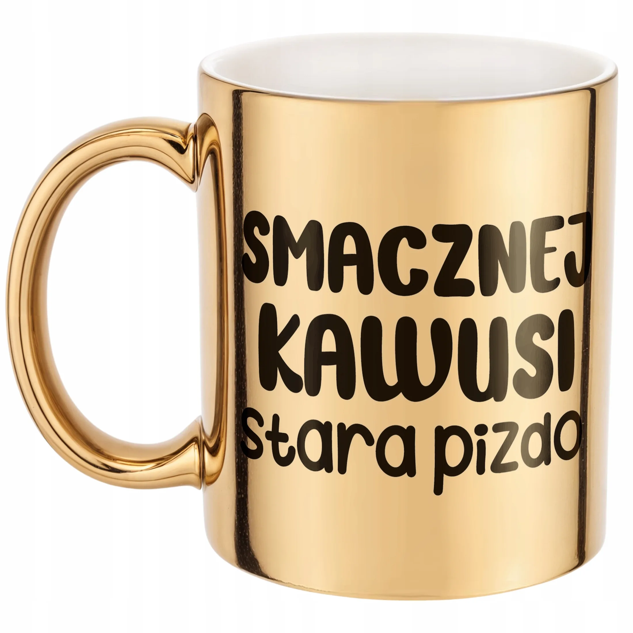 Złoty Kubek Smacznej Kawusi Stara Piz*o Śmieszny Zabawny Prezent