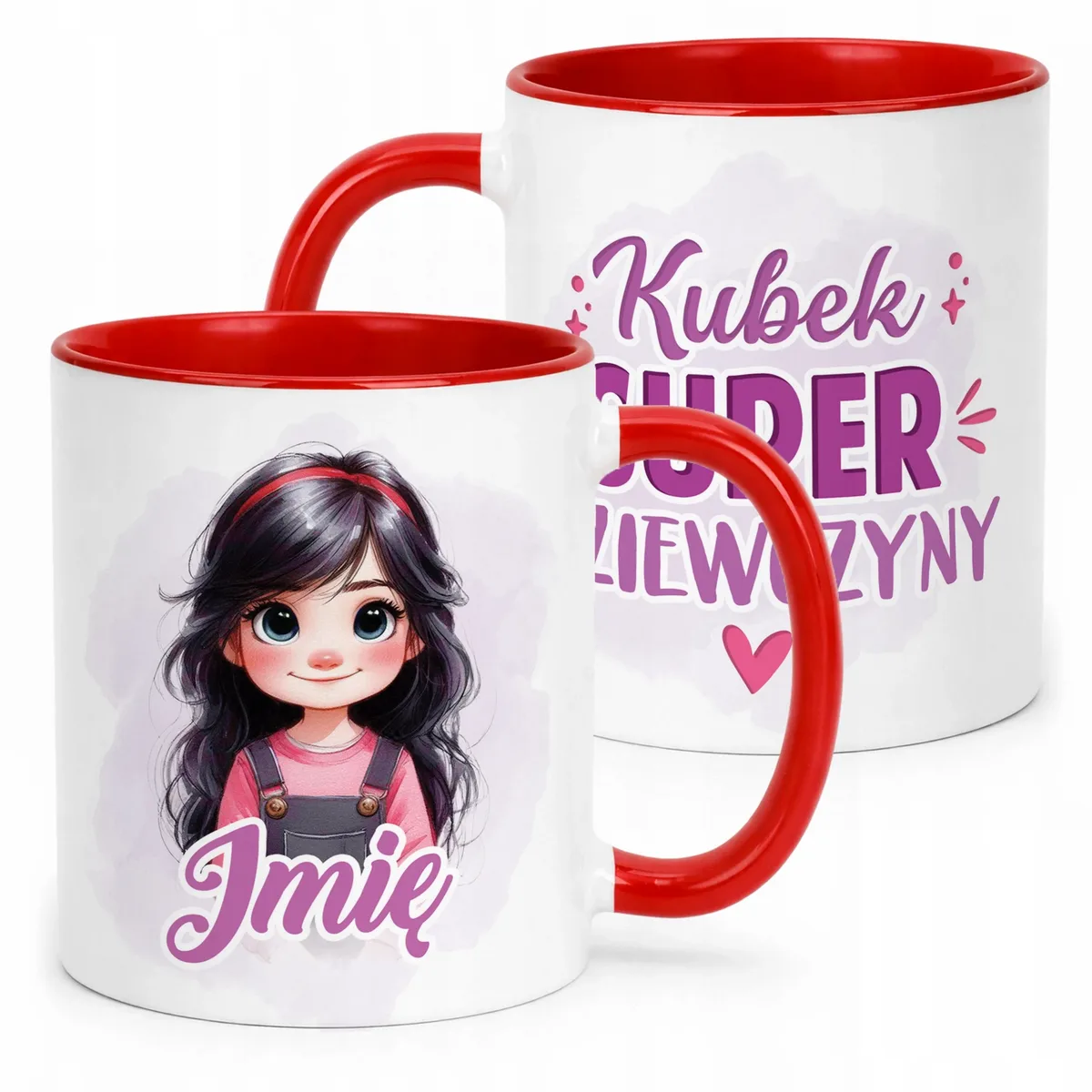 Kubek Czerwony Personalizowany Dzień Kobiet Dla Dziewczynki Prezent