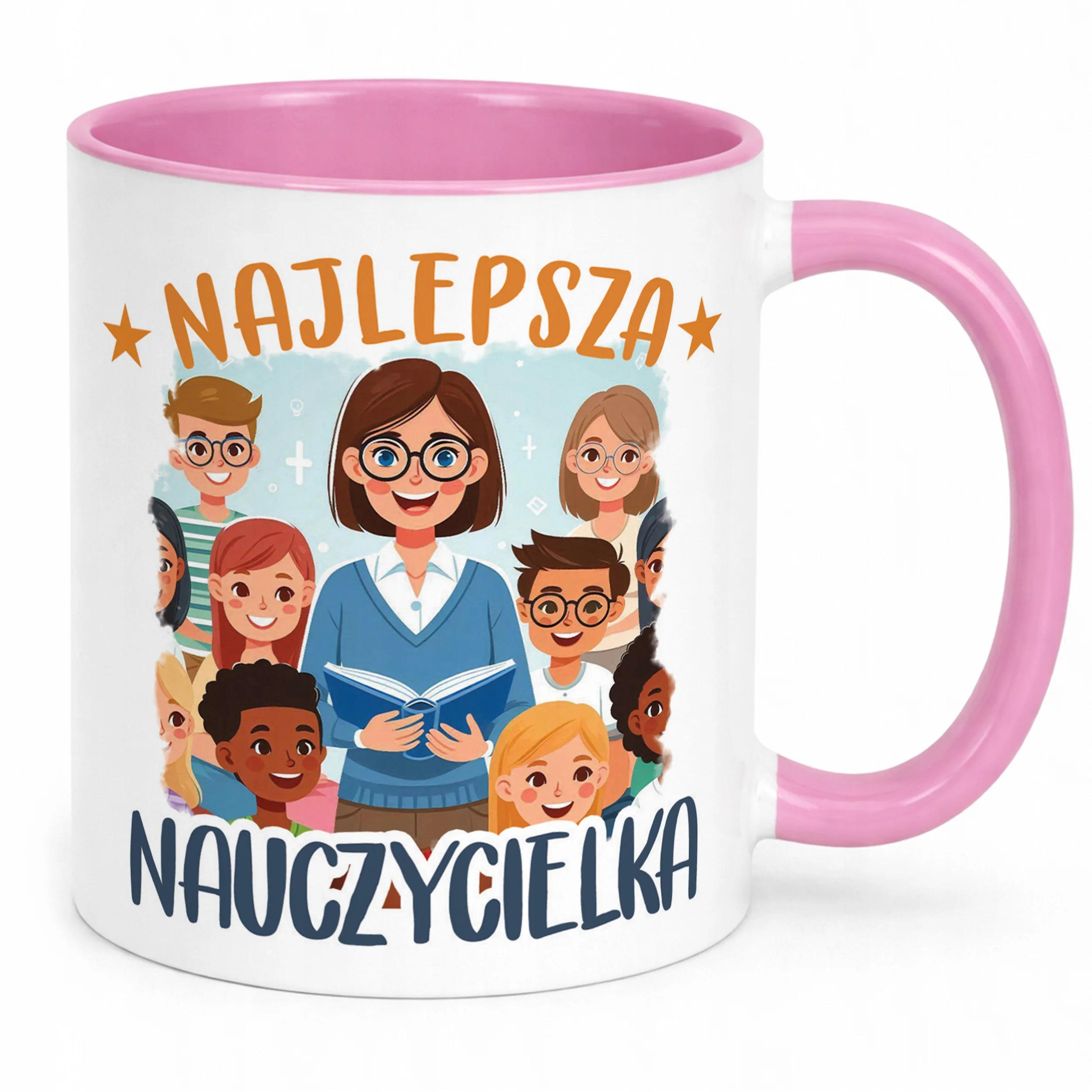 Kubek Różowy Najlepsza Nauczycielka Dzień Nauczyciela Prezent