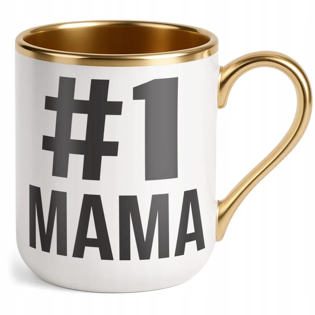 Kubek Premium Złoty Dzień Matki 1# MAMA Prezent Upominek Dla Mamy