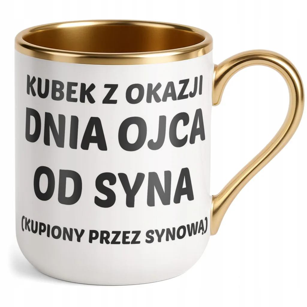 Kubek Premium Złoty Dzień Ojca Dla Taty Od Syna Kupiony Przez Synową