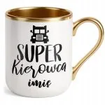 Kubek Premium Złoty Personalizowany Super Kierowca Prezent Upominek