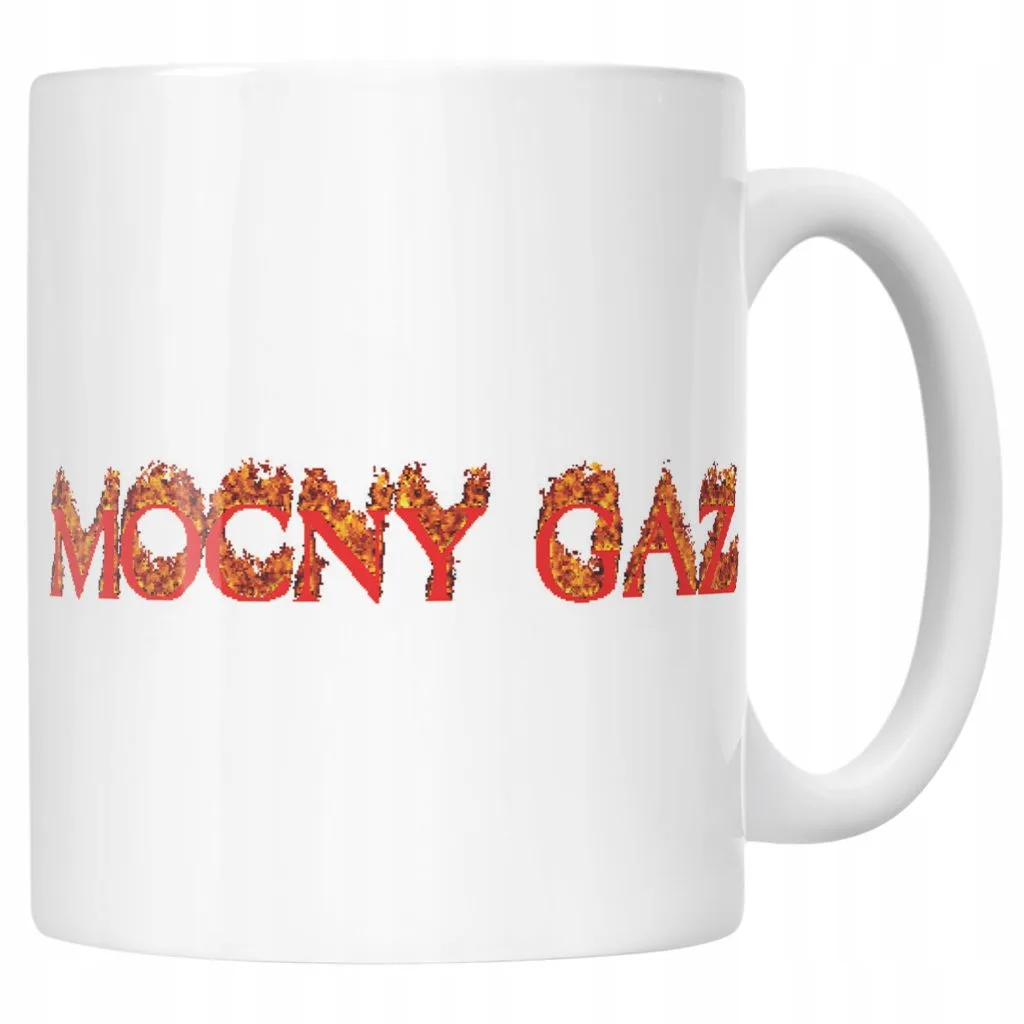 Kubek ceramiczny Mocny Gaz Memy Zabawne Prezent