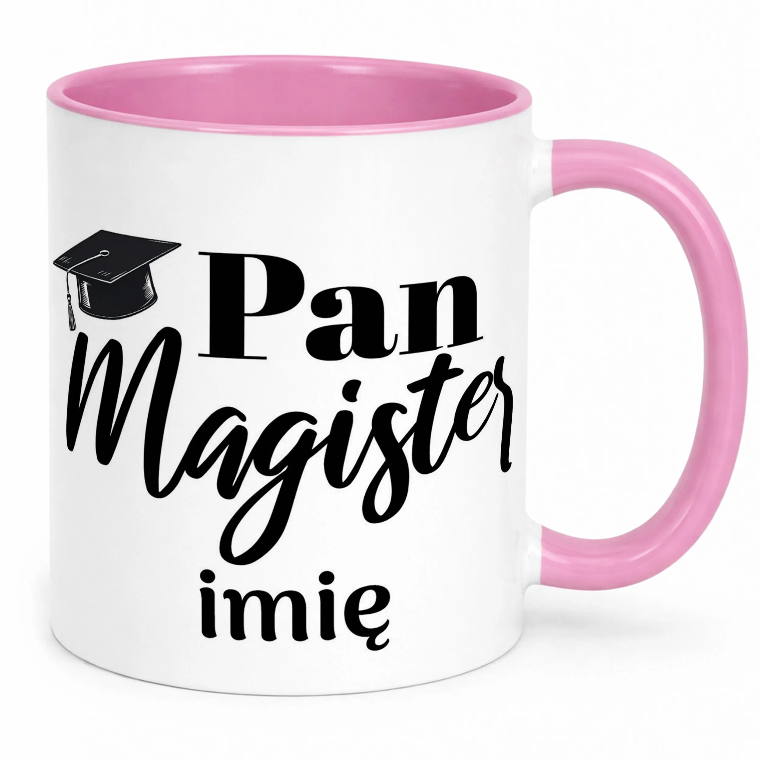 Kubek Różowy Personalizowany Pan Magister Prezent Upominek