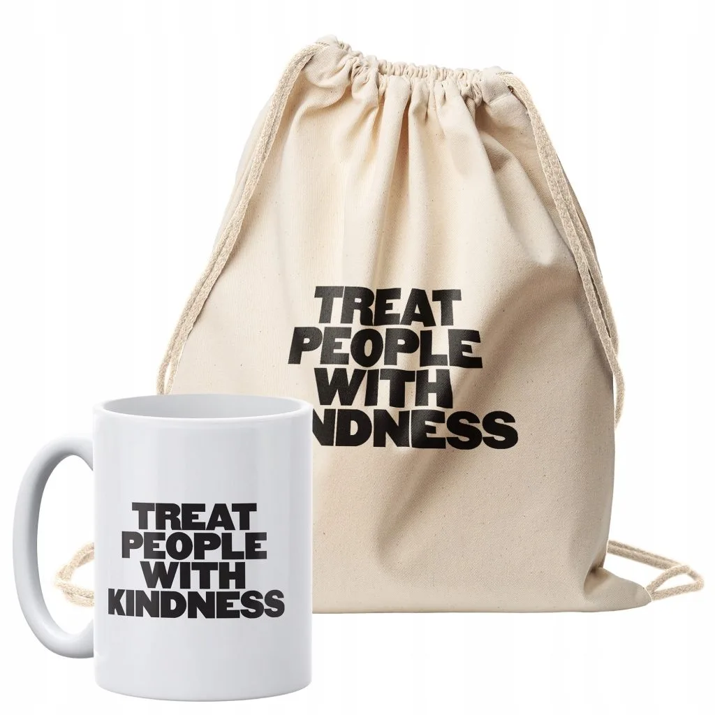 Zestaw plecak bawełniany + kubek Harry Styles Treat People With Kindness