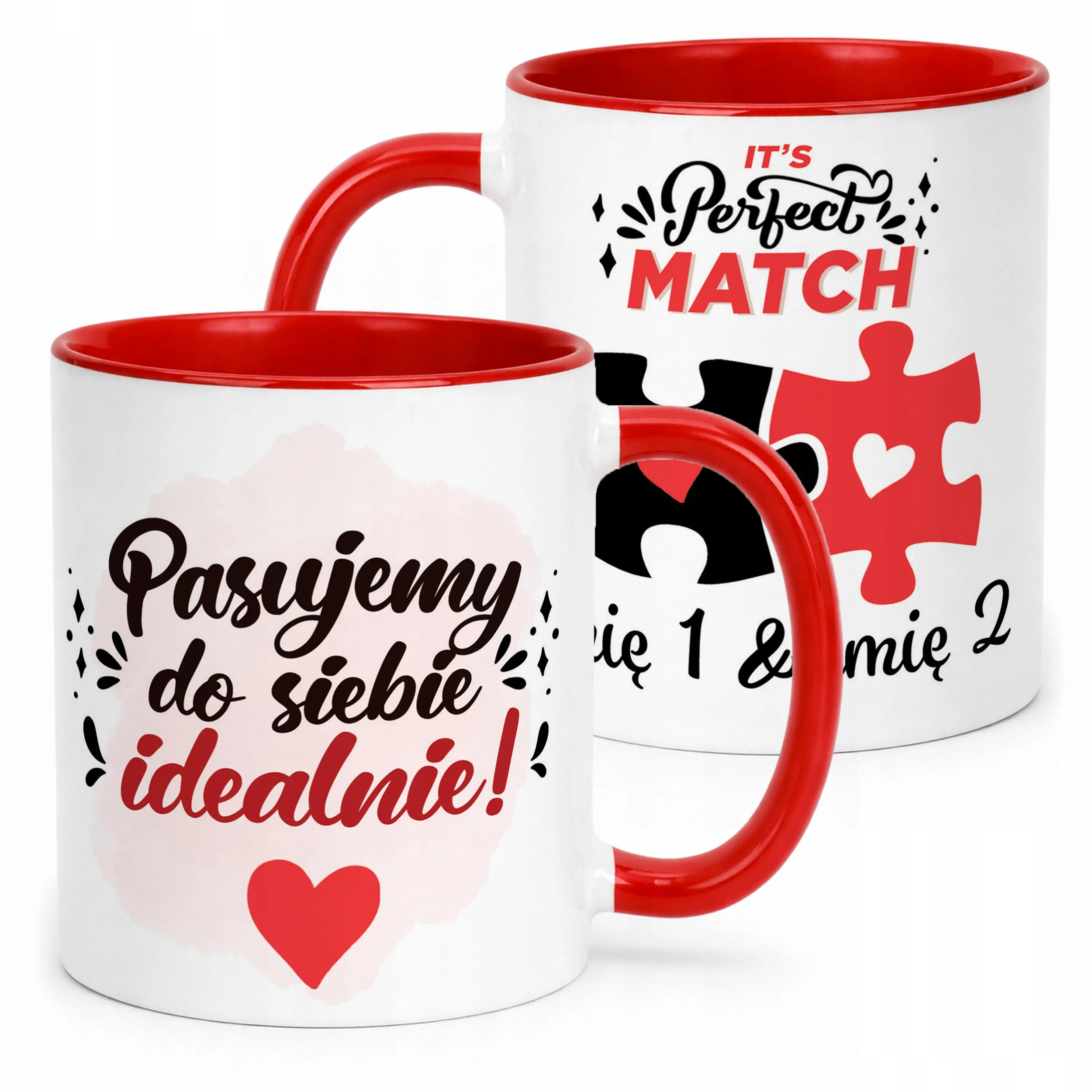 Kubek Czerwony Personalizowany Serce Walentynki Prezent Upominek