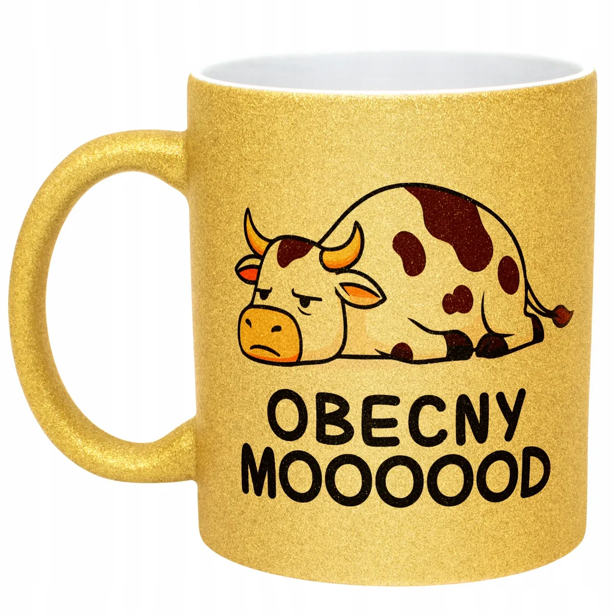 Złoty Kubek Brokatowy Obecny Mooood Zabawny Prezent