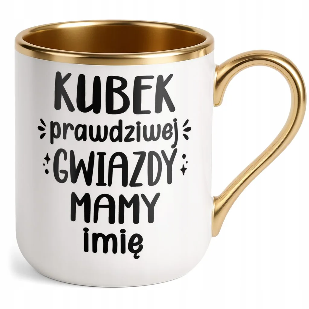 Kubek Premium Złoty Personalizowany Dzień Matki Dla Mamy Prezent Upominek
