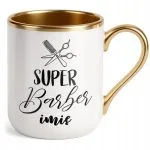Kubek Premium Złoty Personalizowany Super Barber Dla Barbera Prezent