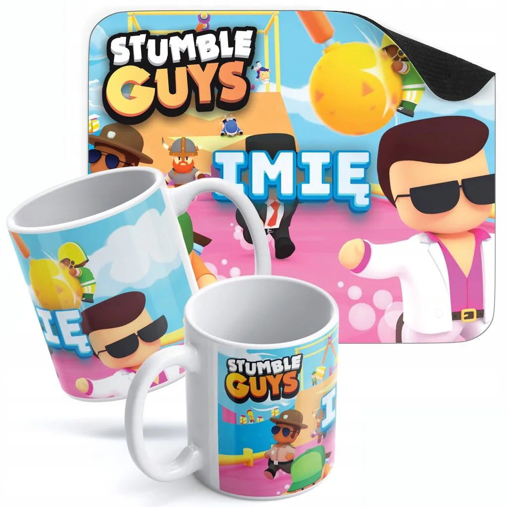 Zestaw Z Imieniem kubek + podkładka pod mysz 22×18 cm STUMBLE GUYS