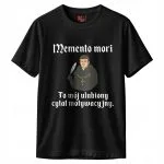 Koszulka czarna męska 1670 Memento Mori Cytat Motywacyjny r. 3XL