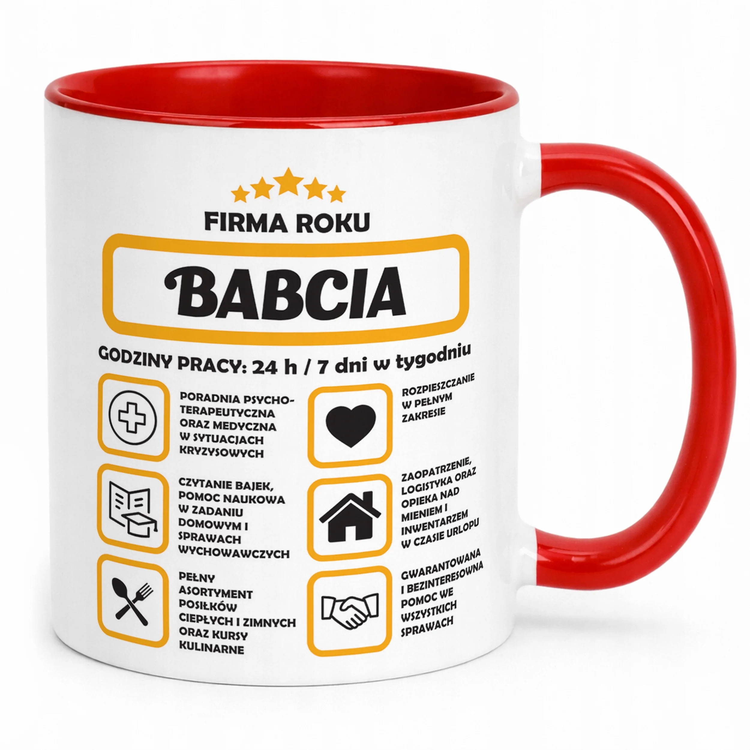 Kubek Czerwony Dzień Babci Dla Babci Prezent Upominek