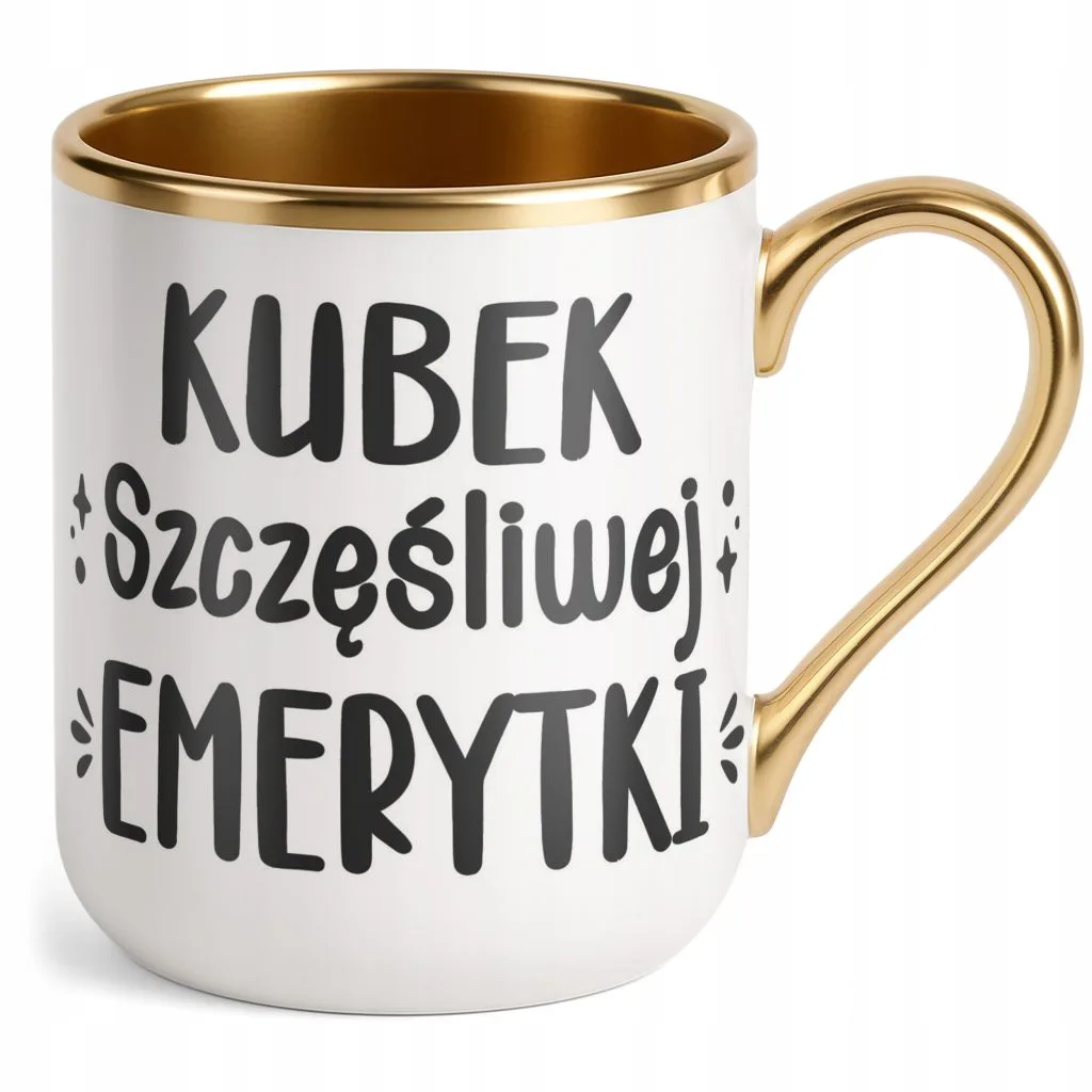 Kubek Premium Złoty Z okazji Emerytury Dla Emerytki Prezent