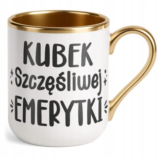 Kubek Premium Złoty Z okazji Emerytury Dla Emerytki Prezent