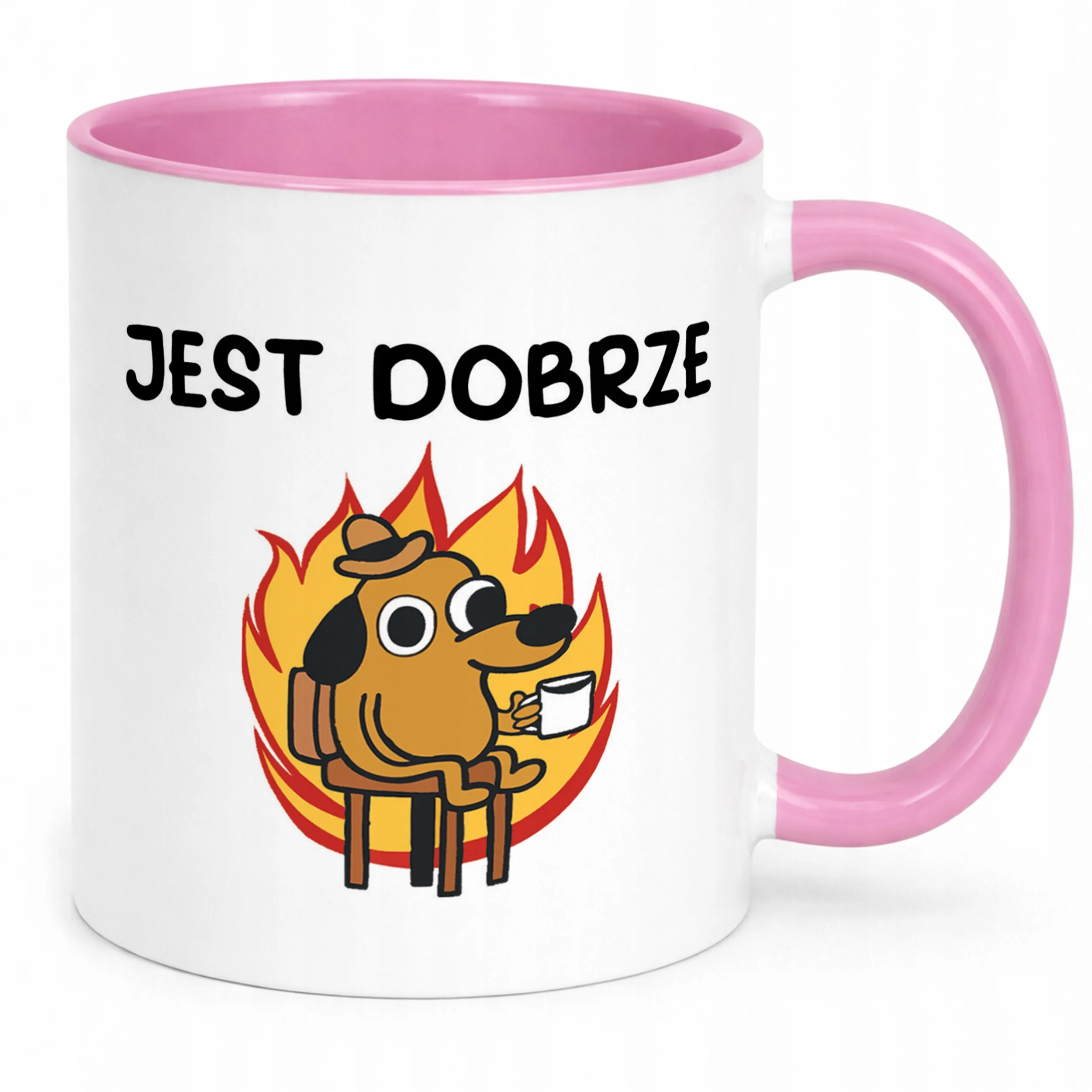 Kubek Różowy Jest Dobrze Śmieszny Zabawny Prezent