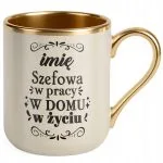 Kubek Premium Złoty Ecru Personalizowany Dzień Kobiet Zabawny