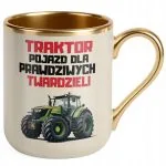 Kubek Premium Złoty Ecru Rolnik Dla Rolnika Traktor Zabawny Prezent