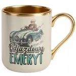 Kubek Premium Złoty Ecru Z okazji Emerytury Dla Emeryta Prezent