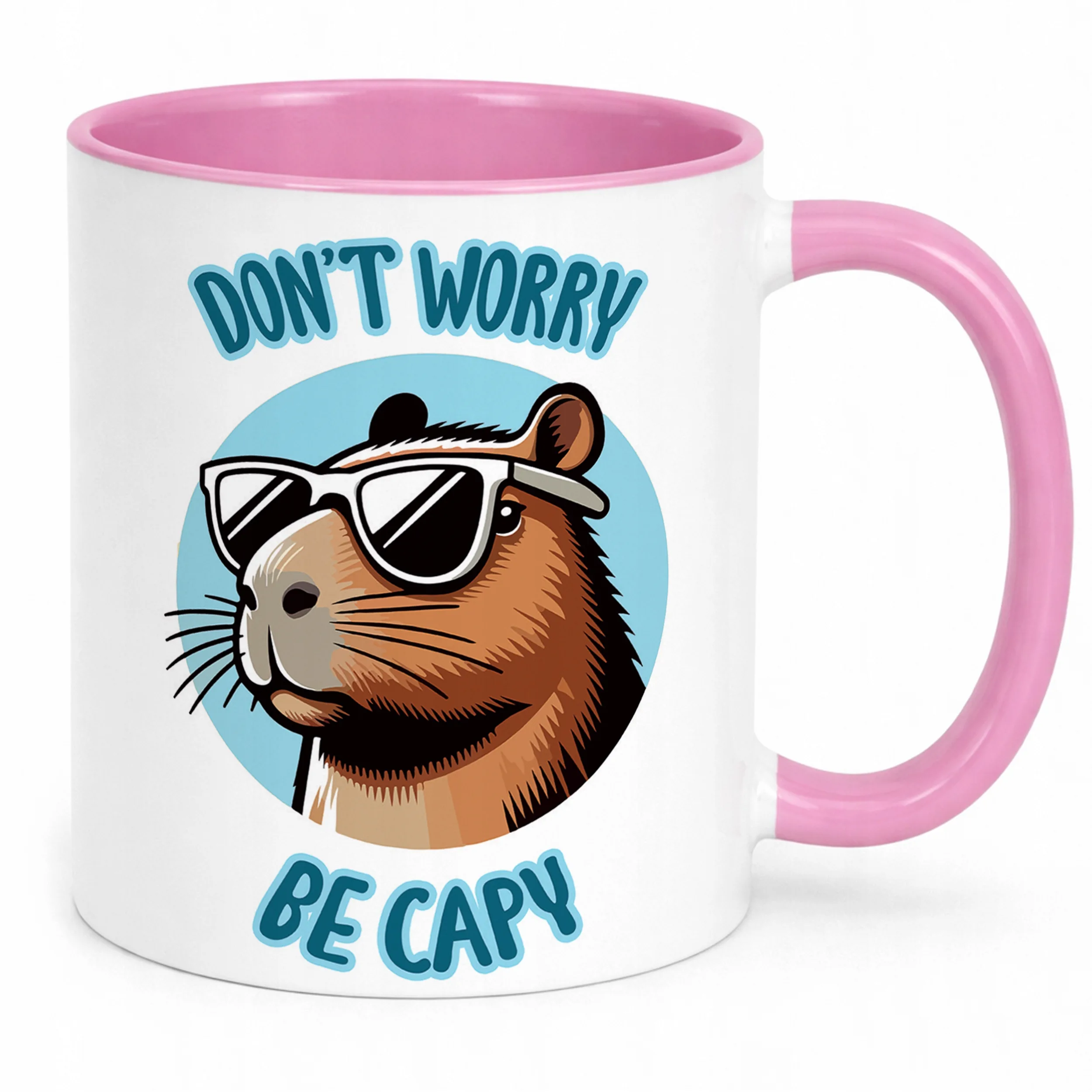 Kubek Różowy Kapibara Capybara Zwierzak Słodki Dla Dzieci Prezent