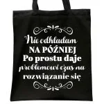 Torba bawełniana czarna na zakupy Dzień Kobiet Dla Kobiety Prezent