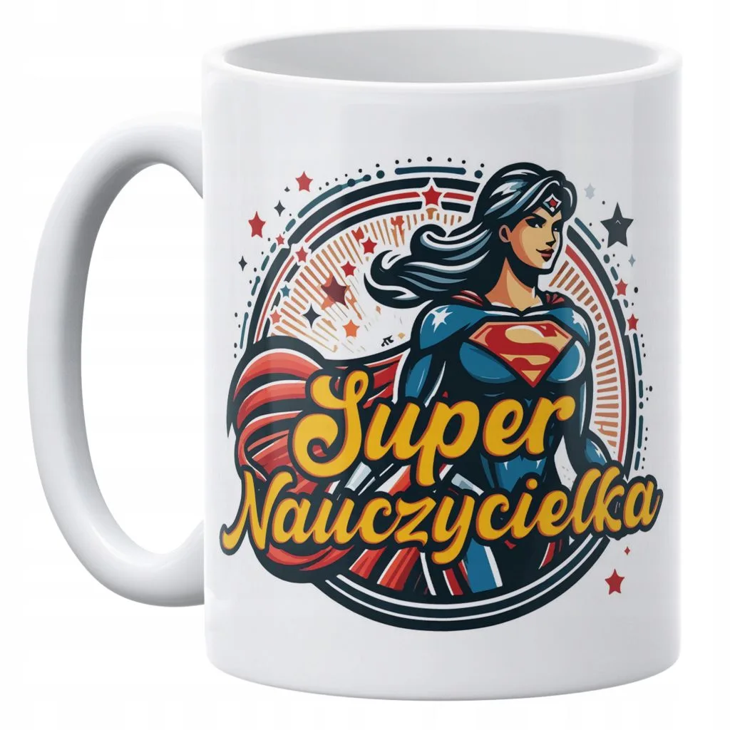 Kubek ceramiczny 330 ml Dzień Nauczyciela Super Nauczycielka Prezent