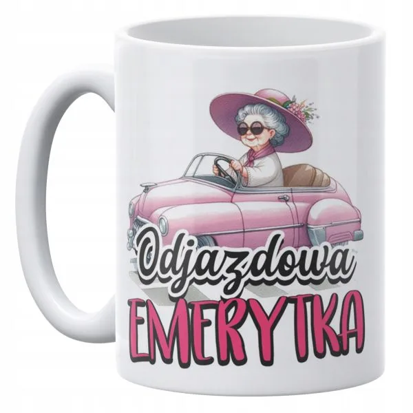 Kubek ceramiczny 330 ml Dla Emerytki Z Okazji Emerytury Prezent Zabawny