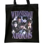 Torba bawełniana czarna na zakupy Nevermore Wednesday Dla Fanów