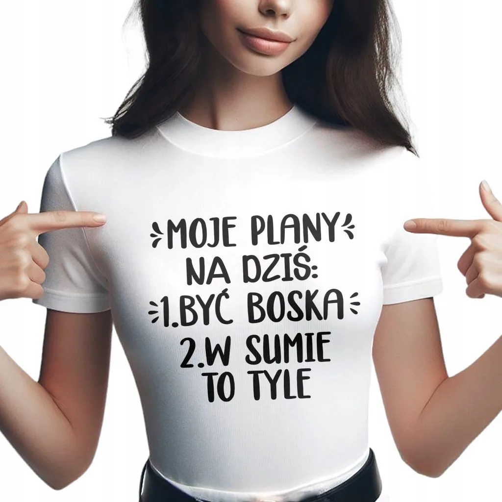 Koszulka Damska T-shirt Na Dzień Kobiet Prezent Moje Plany Na Dziś