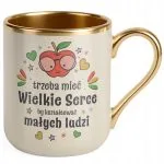 Kubek Premium Złoty Ecru Dzień Nauczyciela Dla Nauczyciela Prezent