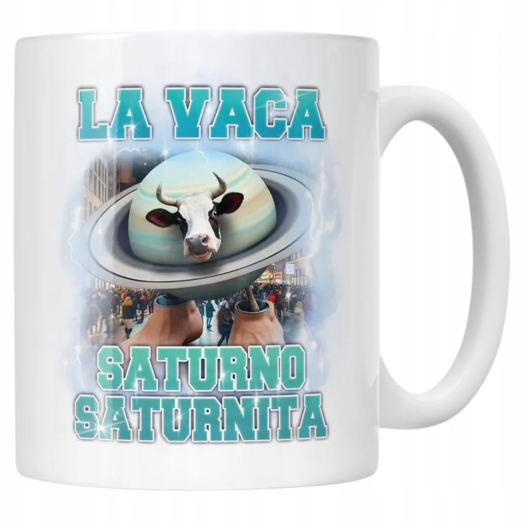 Kubek ceramiczny BRAINROT Saturno Saturnita Memy Zabawny TikTok Viral